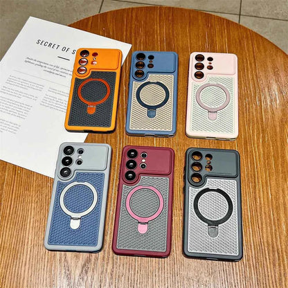 Luxury Heat Dissipation Cooling Mesh Hole Samsung Galaxy S26 Phone Case