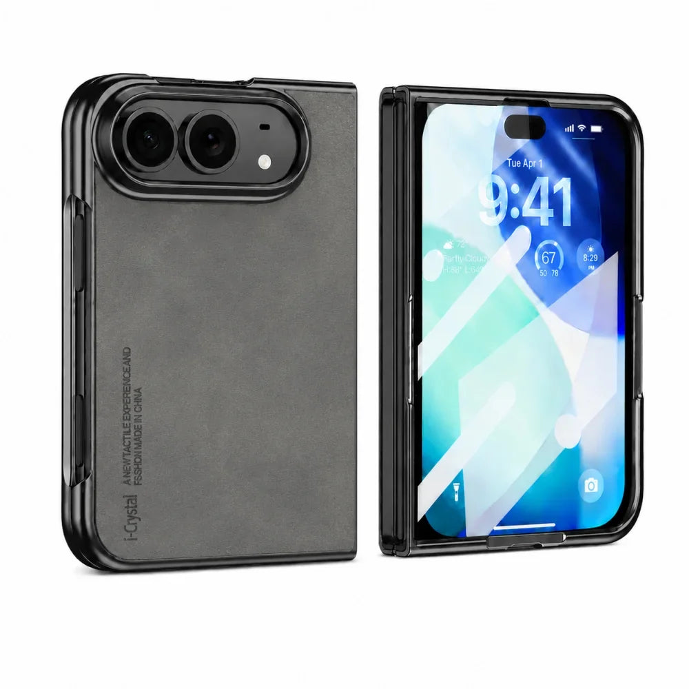 Luxury Matte PU Leather Silicone Phone Case For iPhone Duo