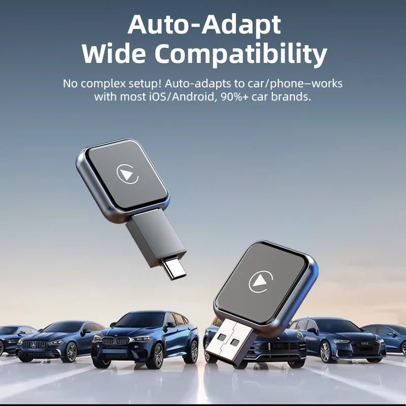 Vyvylabs Upgraded Wireless Carplay Adapter Convert Wired to Wireless Carplay Adapter Fast Auto Connection for iPhone Android Device