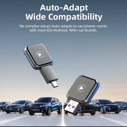 Vyvylabs Upgraded Wireless Carplay Adapter Convert Wired to Wireless Carplay Adapter Fast Auto Connection for iPhone Android Device