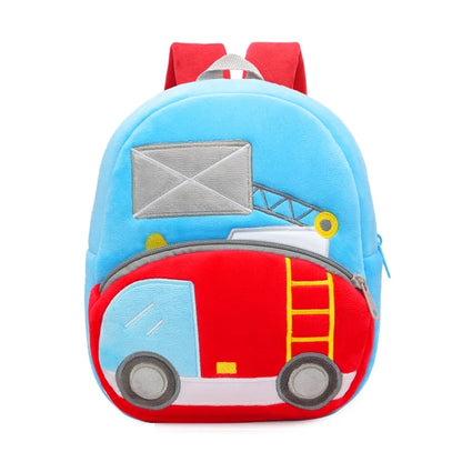 Cartoon Excavator Engineering Backpack for Kids – Plush 2-4 Years Old Small School Bag & Toy Backpack