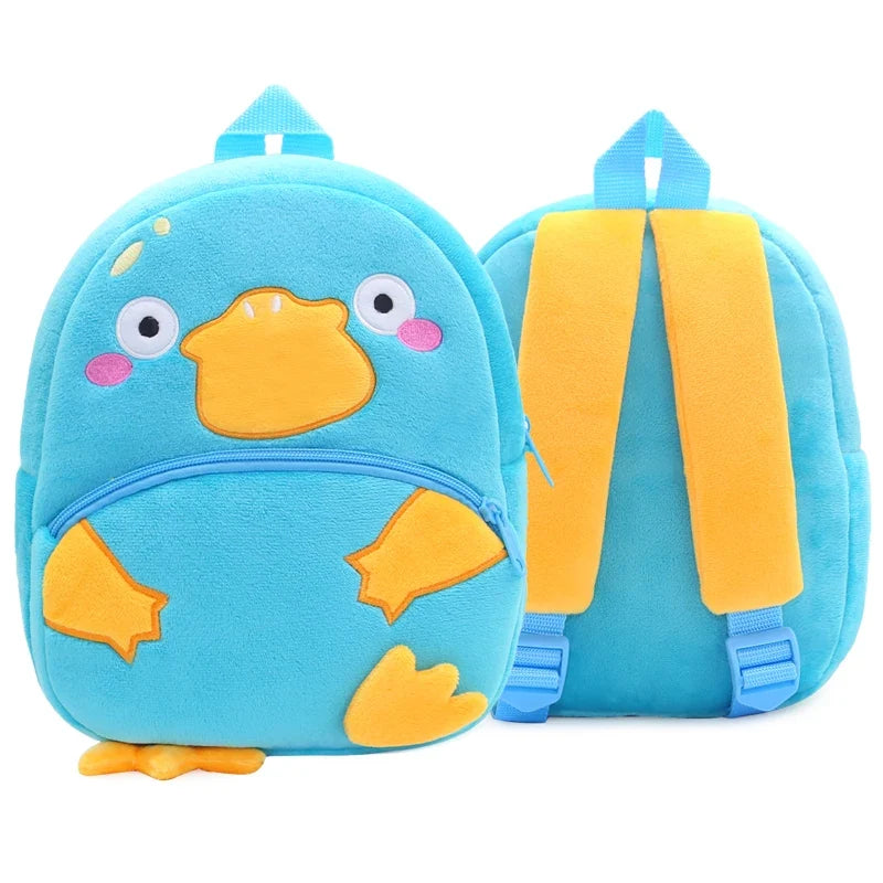 Cute Cartoon Animal School Bags – Plush Backpack for Kindergarten Kids, Boys & Girls
