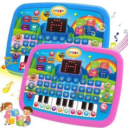 Kids’ Education Tablet Toy, Age 3+ Literacy Math Music Learning, Doubles as Electronic Keyboard, Birthday Christmas Gift
