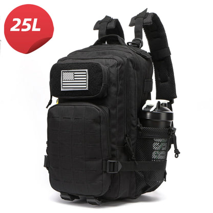 25L/50L Tactical Backpack Bag Hunting MOLLE Backpack GYM For Men EDC Outdoor Hiking Rucksack Witch 2 Bottle Holders