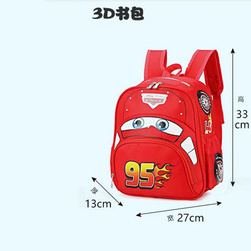 Cartoon Car Children's Backpack – Safety Kindergarten Bag for Boys, Primary School Backpack for 3-6 Years Old