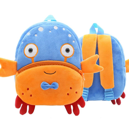 Cute Cartoon Animal School Bags – Plush Backpack for Kindergarten Kids, Boys & Girls