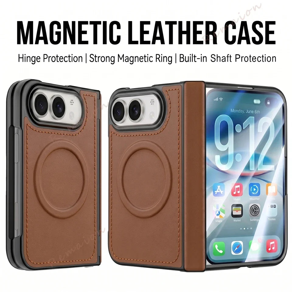 Luxury PU Leather Magnetic Phone Case For iPhone DUO