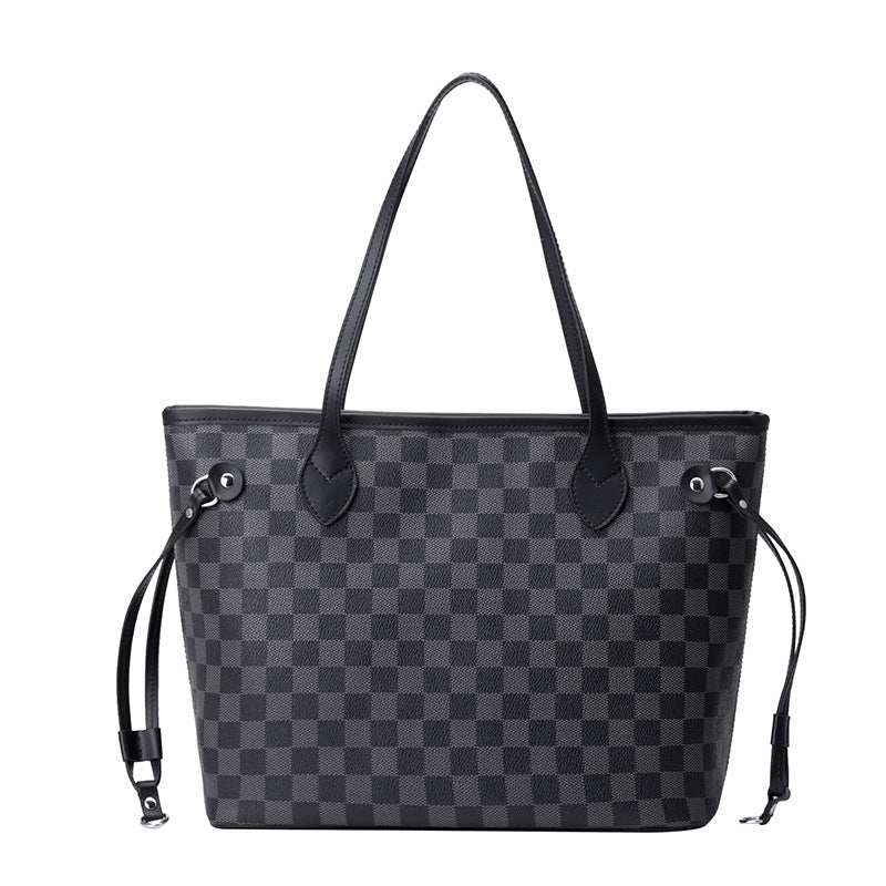 Plaid Tote Bag - Large Capacity Simple Design