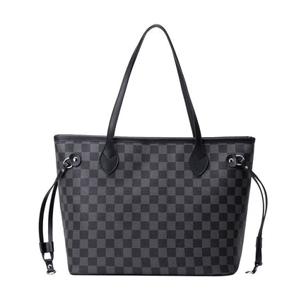 Plaid Tote Bag - Large Capacity Simple Design