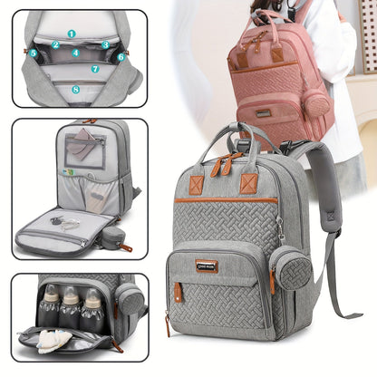 Large Diaper Bag Backpack with Stroller Straps & Pacifier Case - Travel Tote, Multiple Compartments, Ergonomic Padded Straps, Soft Shell Polyester, Mixed Colors