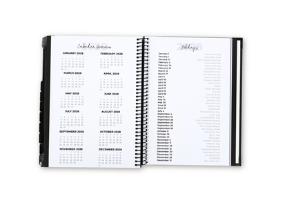 2027 Black Leather Look Weekly Planner Basic Bundle