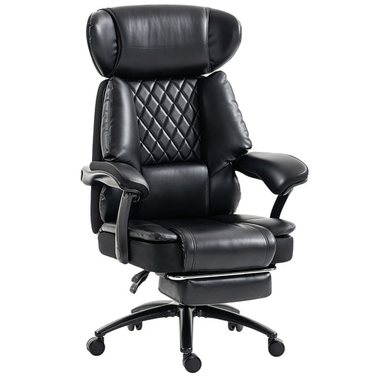 Big & Tall Office Chair 500 lb Wide Seat Lumbar Support Headrest Black