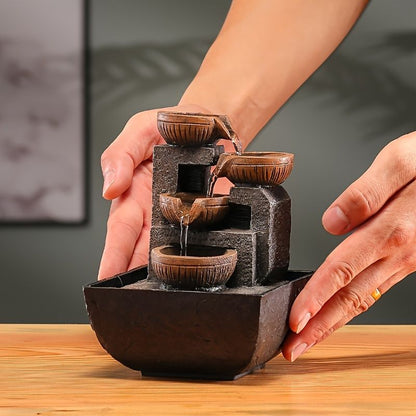 USB Desktop Fountain Indoor Waterfall Decoration