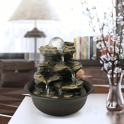 Rock Tabletop Indoor Fountain with LED Lights