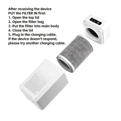 2 Pack Portable Air Purifier with Filters USB Powered Quiet 34dB