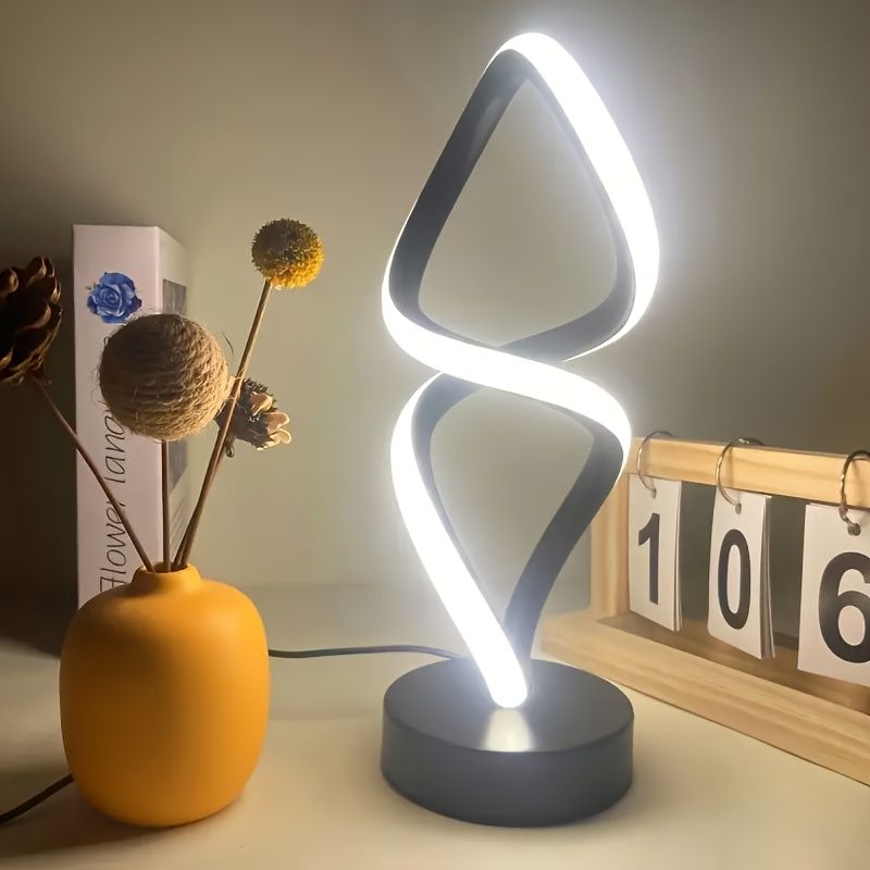 Spiral LED Table Lamp with Push Button Switch