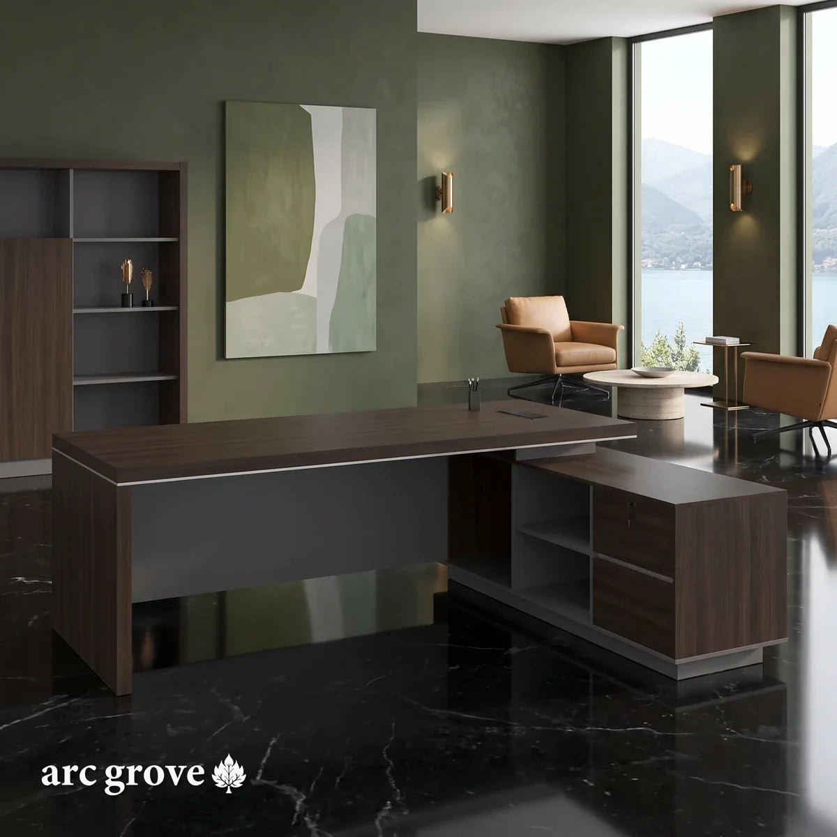 Leeds · Modern Executive L-Shaped Desk