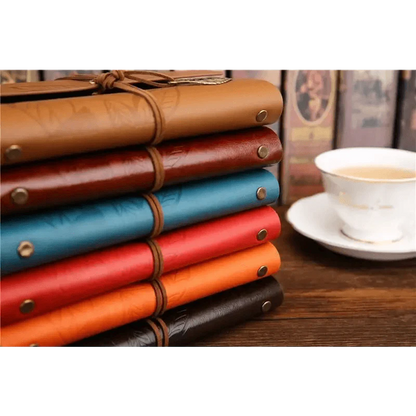 Vintage PU Leather Diary Notebook Journal  Retro Book Traveler Planners Office School Supplies