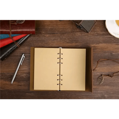 Vintage PU Leather Diary Notebook Journal  Retro Book Traveler Planners Office School Supplies